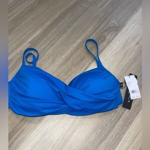 La Blanca Capri Blue Twist-Front Bikini Top